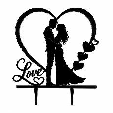  Couple heart black