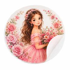 Girl pink with flowers