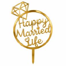 Happy Married life acrylic toppers 